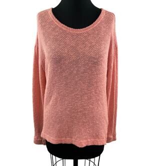 Velvet by Graham & Spencer Orange Sweater Round Neck Cotton Knit Size Medium M